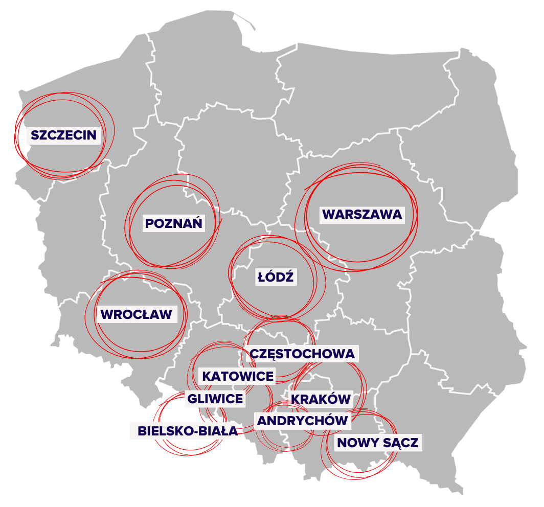 Mapa zasięgu Radia DISCO